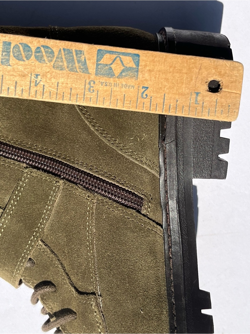 Lucky Brand Inniko Boots 8 Green Suede Lace Up Tall Buckle Moto Grunge Combat - Picture 11 of 16